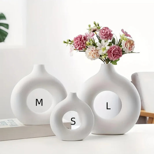 Modern Donut Vase Set - Nordic Minimalist