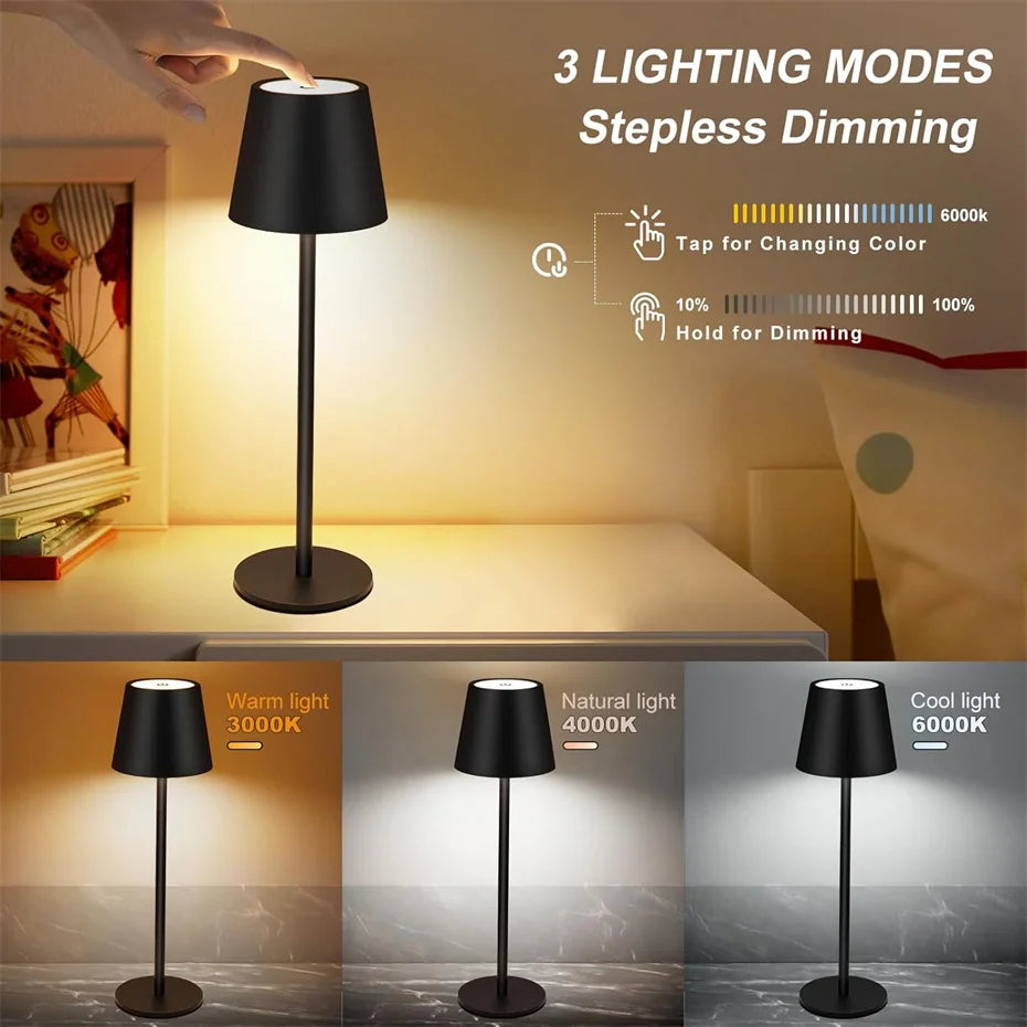 Cordless Rechargeable Touch Table Lamp