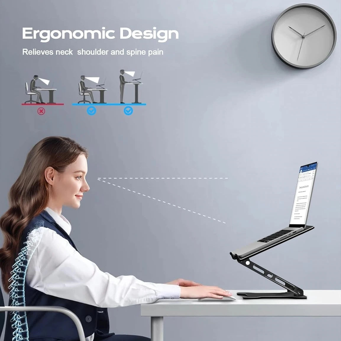Adjustable Aluminum Laptop Stand - Foldable & Ergonomic