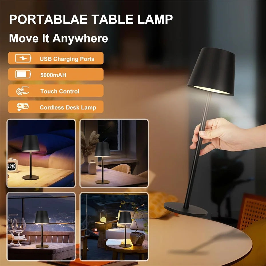 Cordless Rechargeable Touch Table Lamp