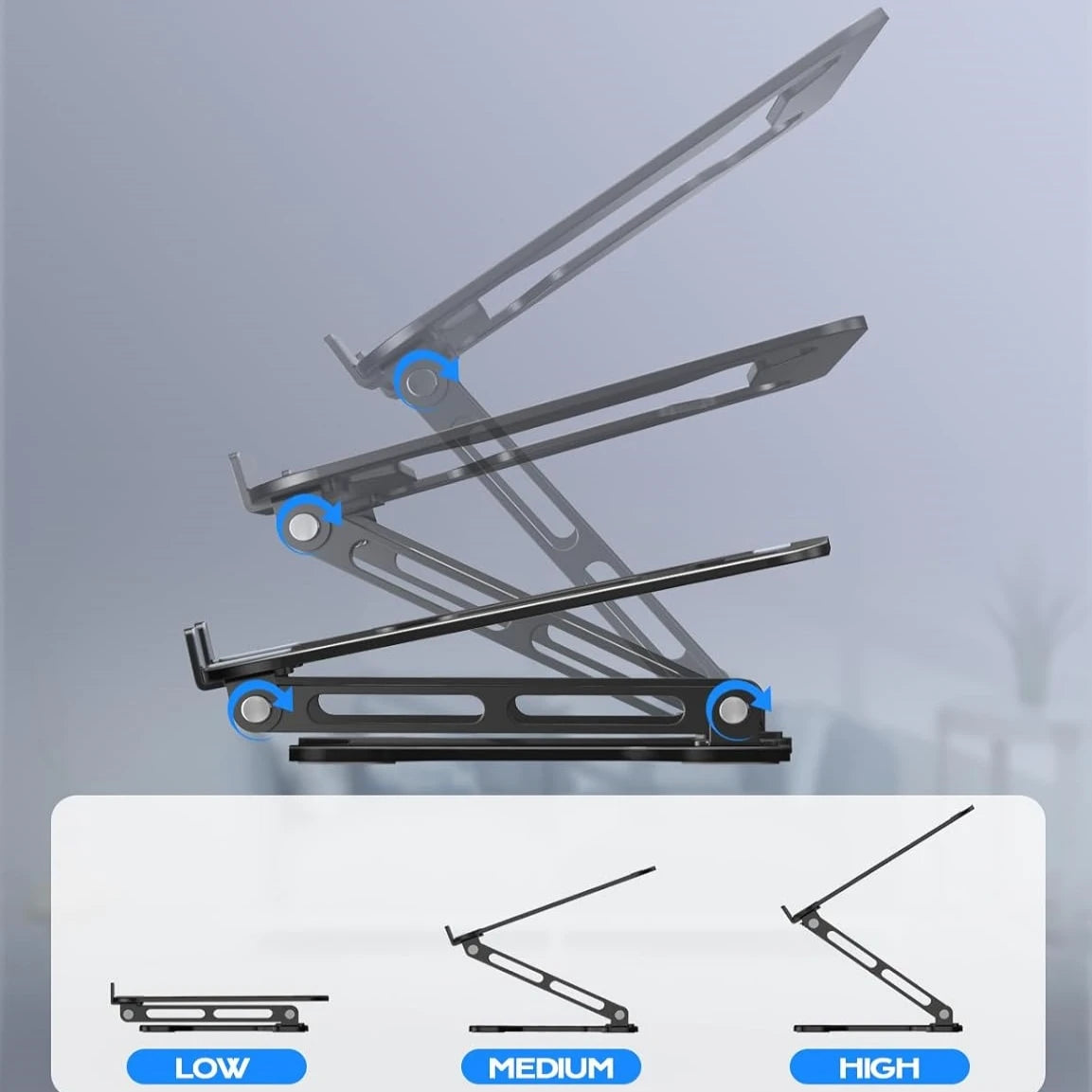 Adjustable Aluminum Laptop Stand - Foldable & Ergonomic